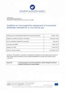 Guideline on immunogenicity assesment