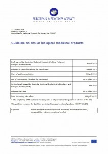 Guideline on similar biological medicinal products